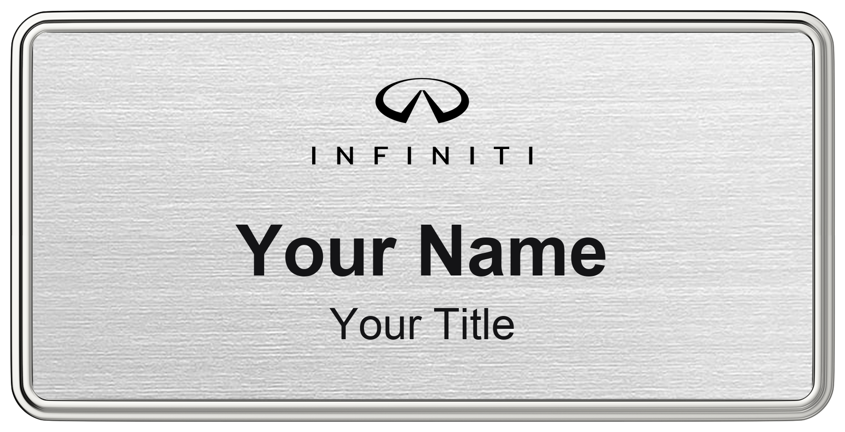 Infiniti Badge, Silver Metallic, Silver Border