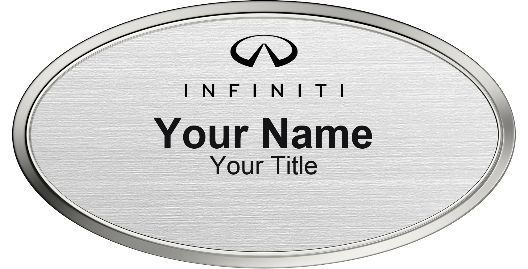 Infiniti dealership name badge Silver Metallic, Silver Border