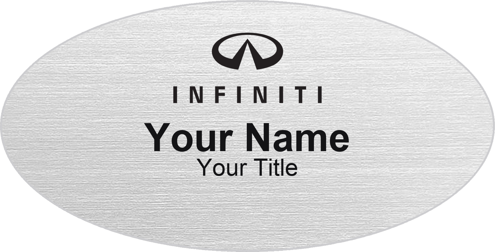 Infiniti dealership name badge Silver Metallic, No Border