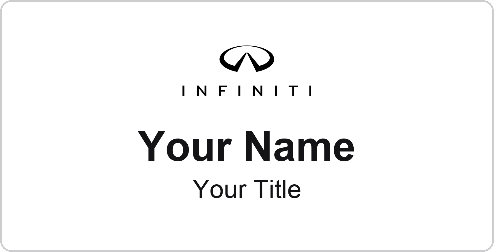 Infiniti Badge, White, No Border