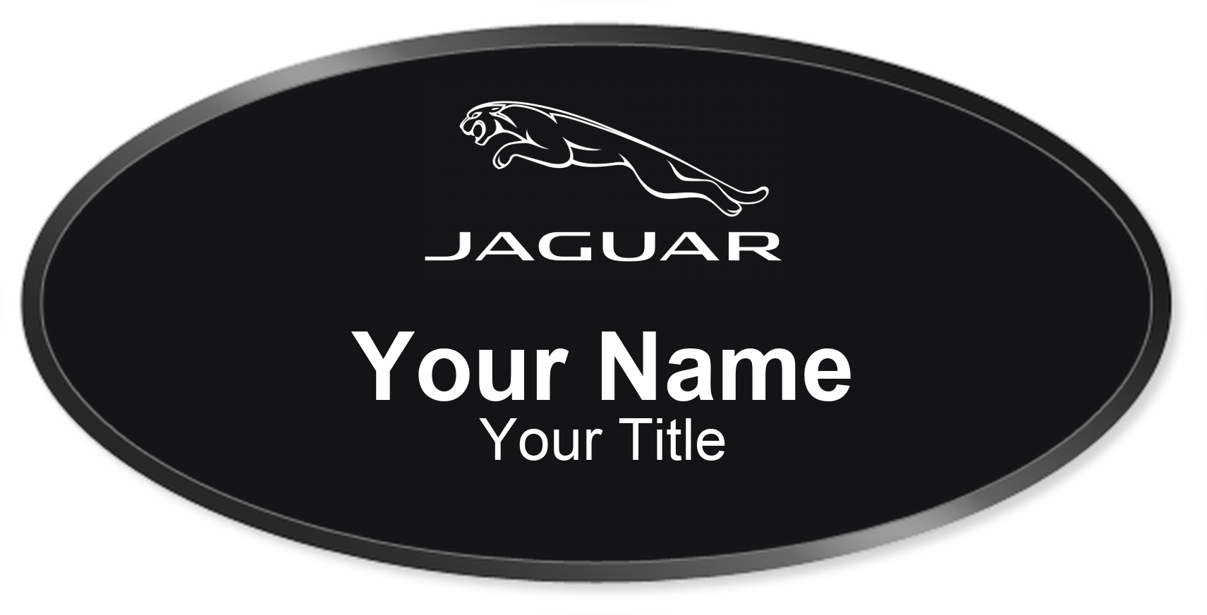 Jaguar dealership name badge Black, Black Border