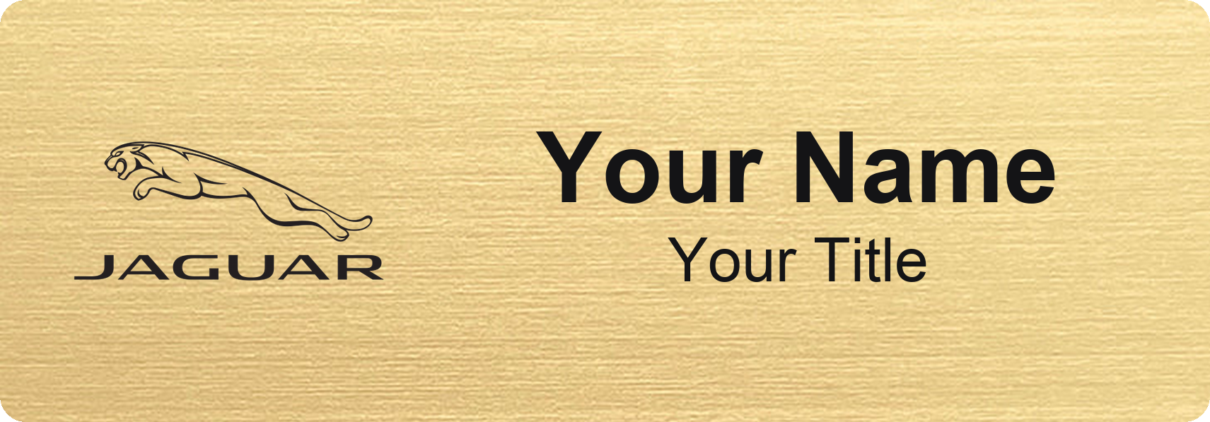 Jaguar Badge, Gold Metallic, No Border