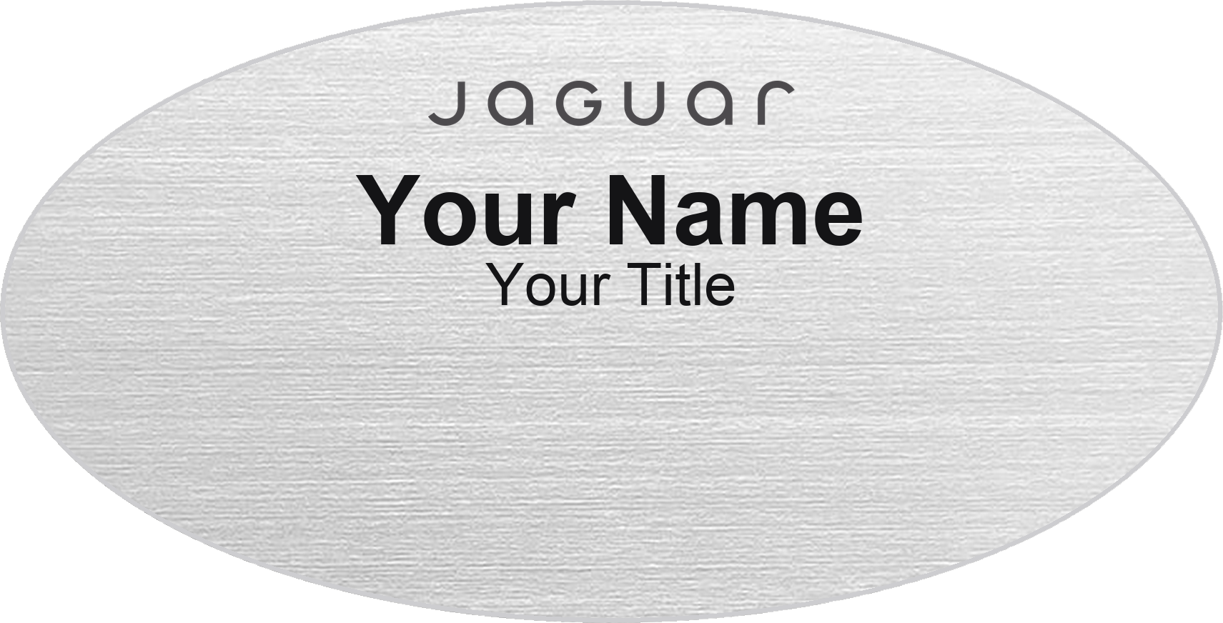 Jaguar dealership name badge Silver Metallic, No Border
