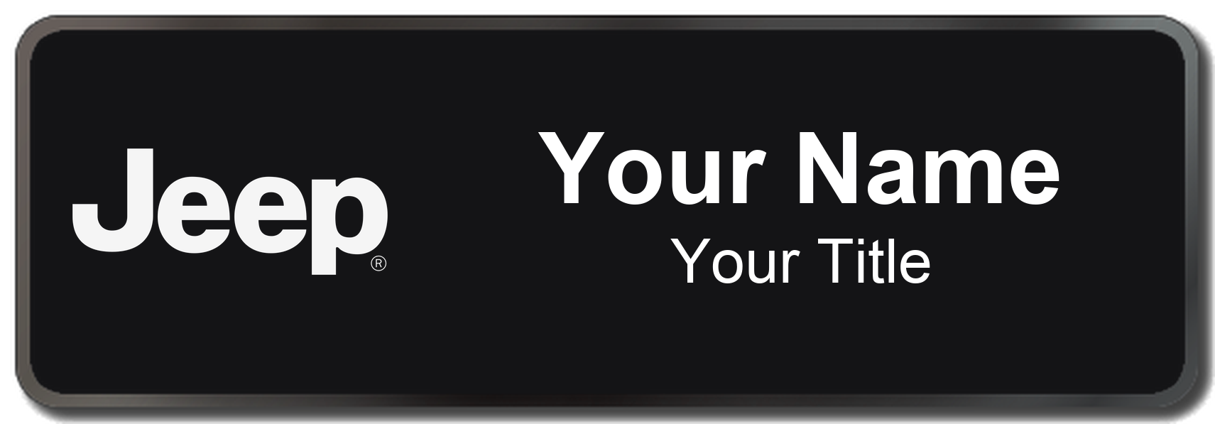 Jeep Badge, Black, Black Border