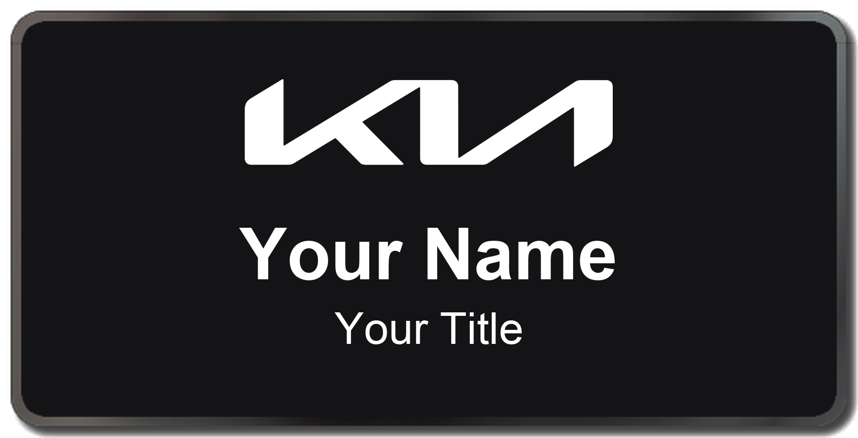 Kia Badge, Black, Black Border