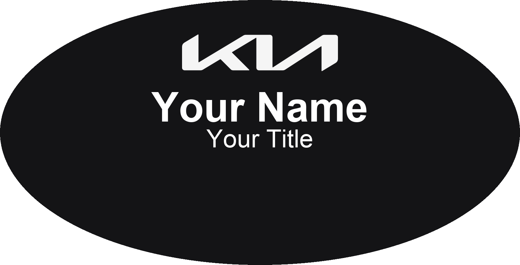 Kia dealership name badge Black, No Border
