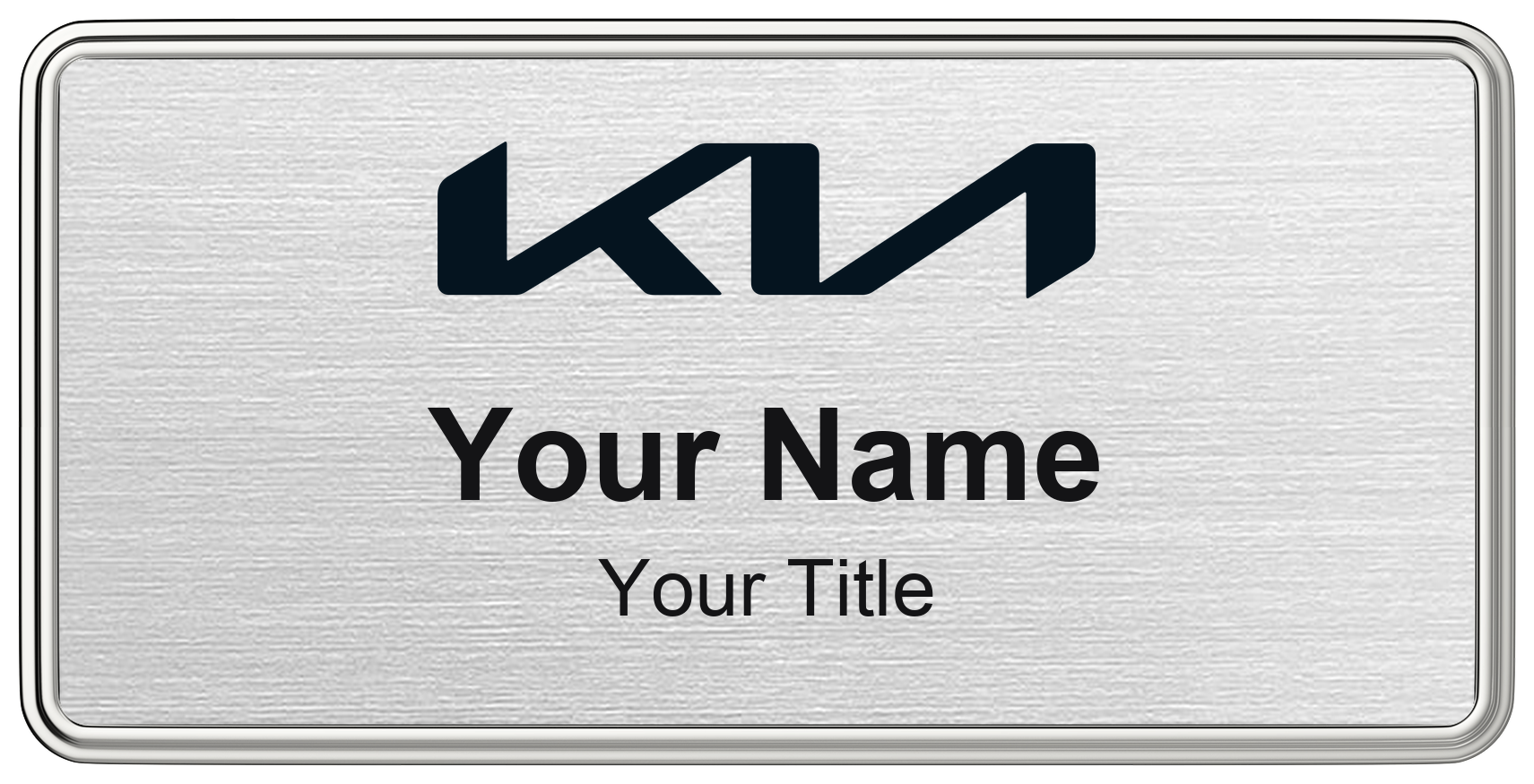 Kia Badge, Silver Metallic, Silver Border