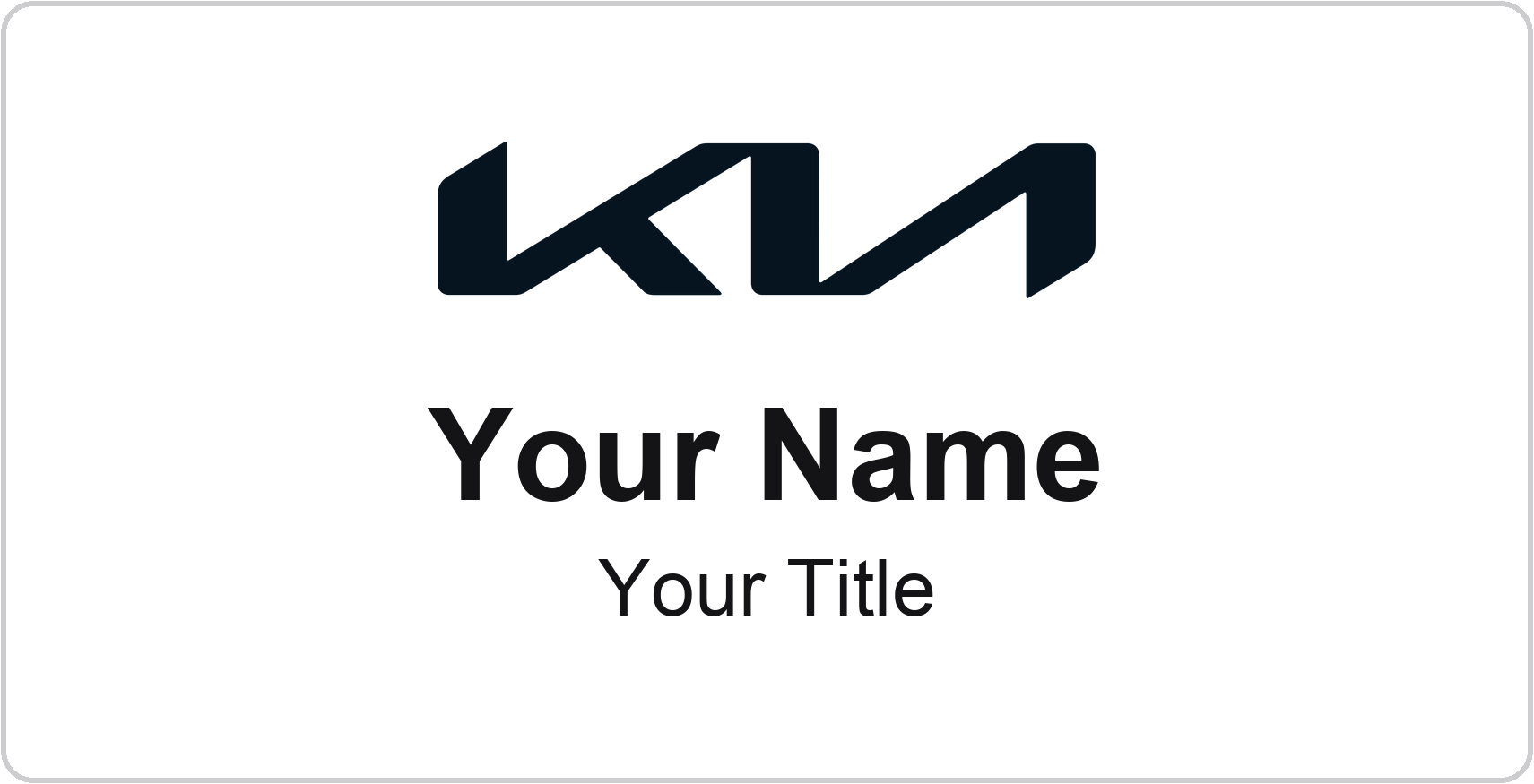Kia Badge, White, No Border