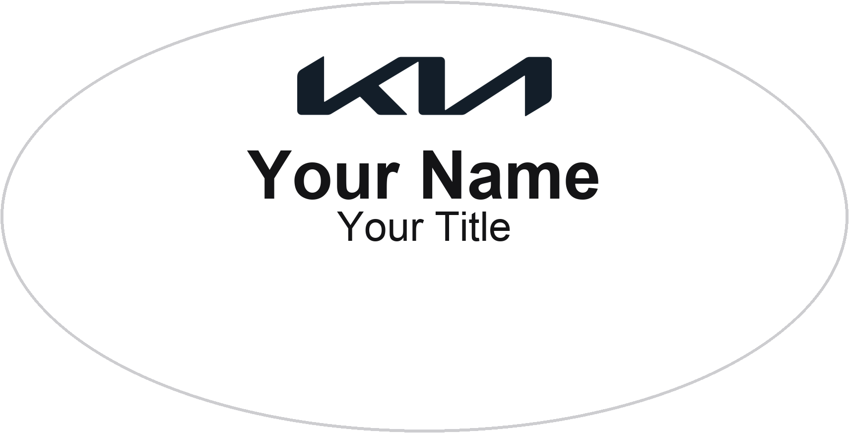 Kia dealership name badge White, No Border