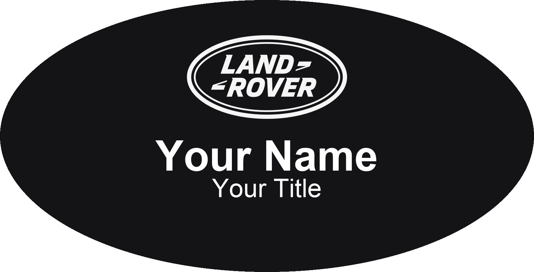 Land Rover dealership name badge Black, No Border