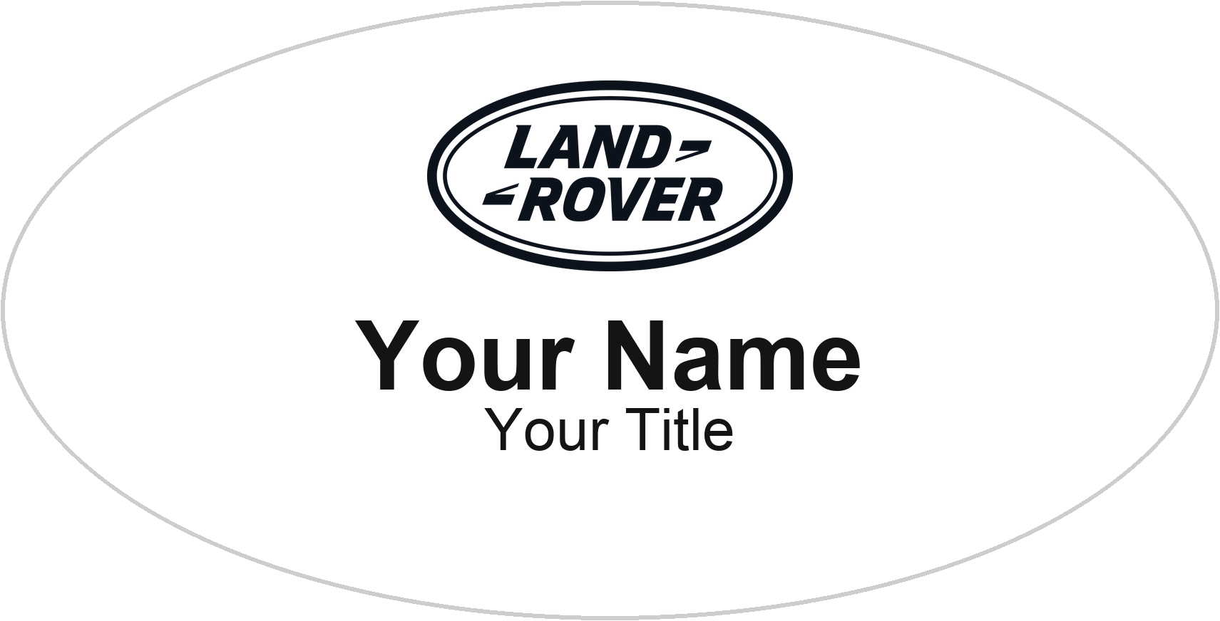 Land Rover dealership name badge White, No Border