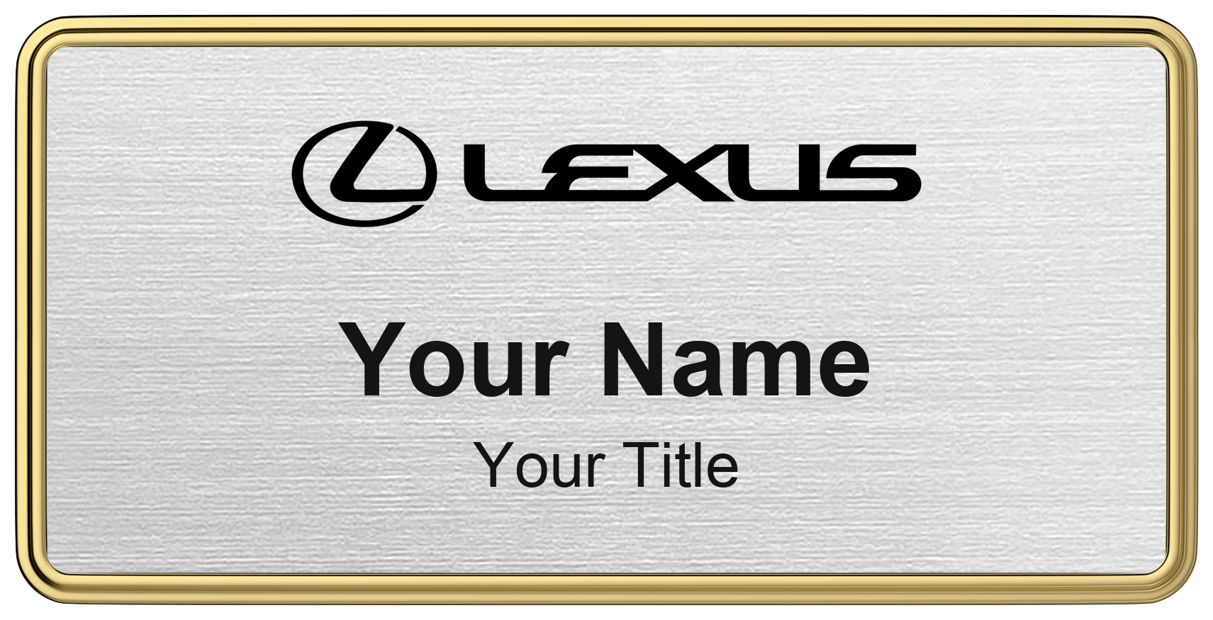 Lexus Badge, Silver Metallic, Gold Border