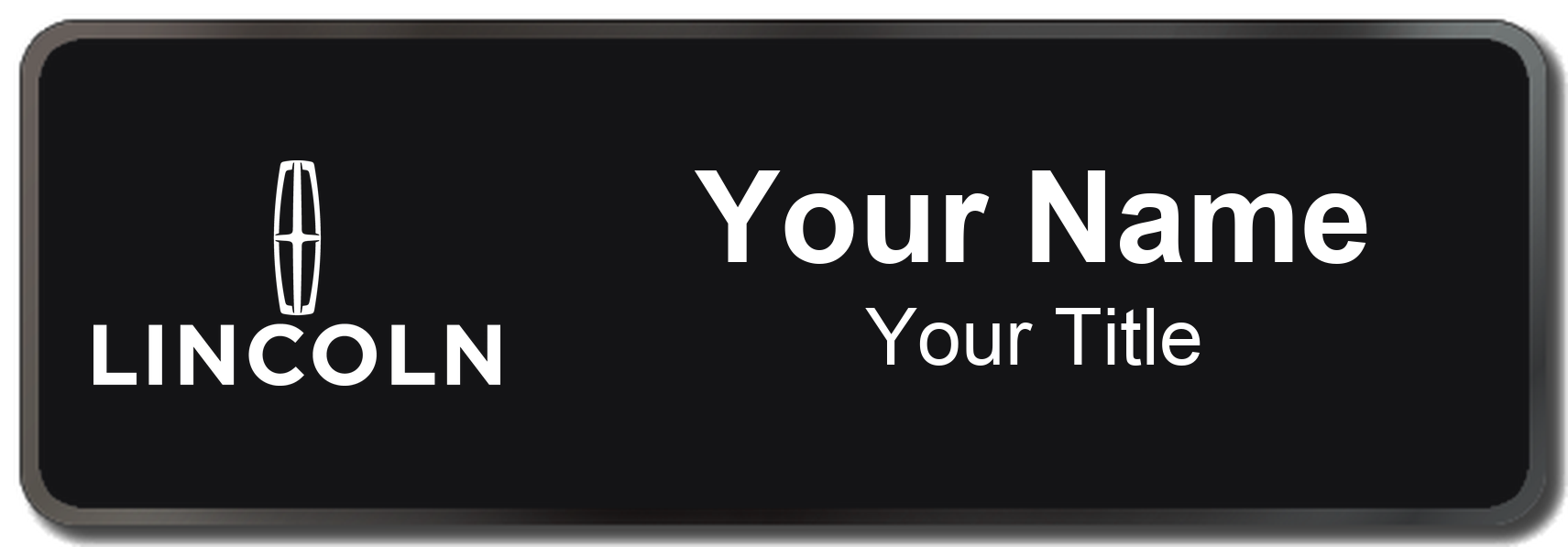 Lincoln Badge, Black, Black Border