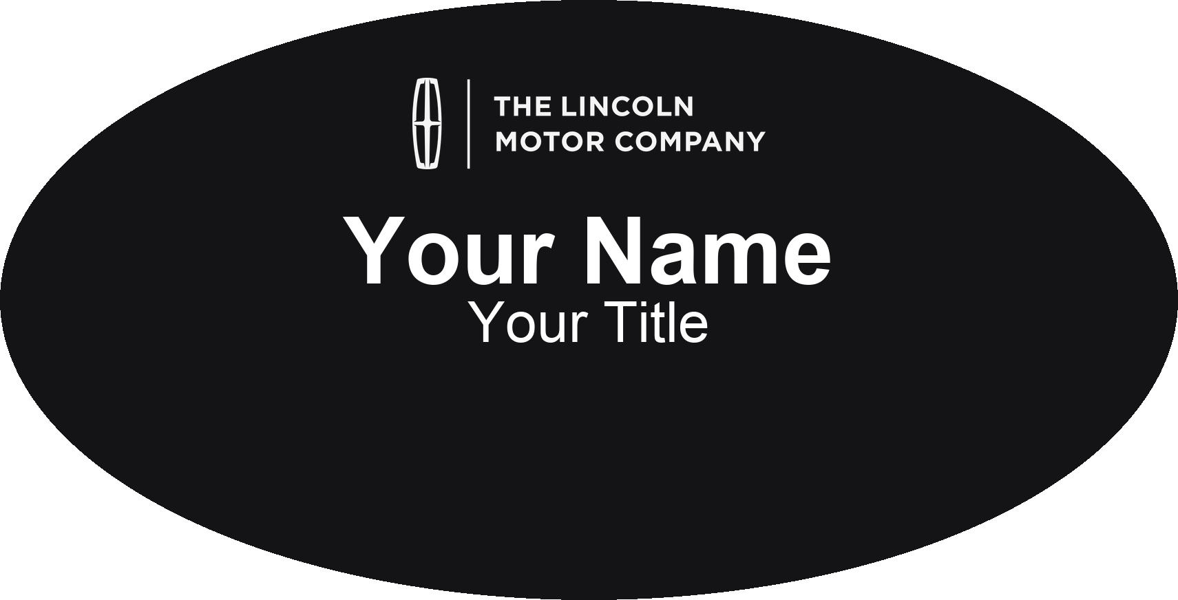 Lincoln dealership name badge Black, No Border