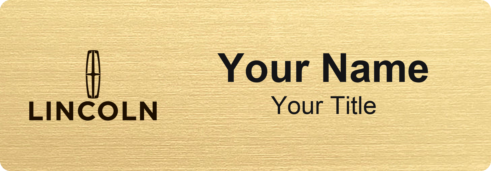 Lincoln Badge, Gold Metallic, No Border