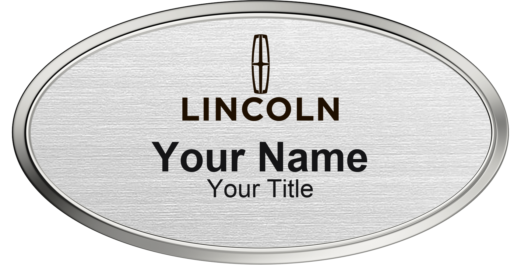 Lincoln dealership name badge Silver Metallic, Silver Border