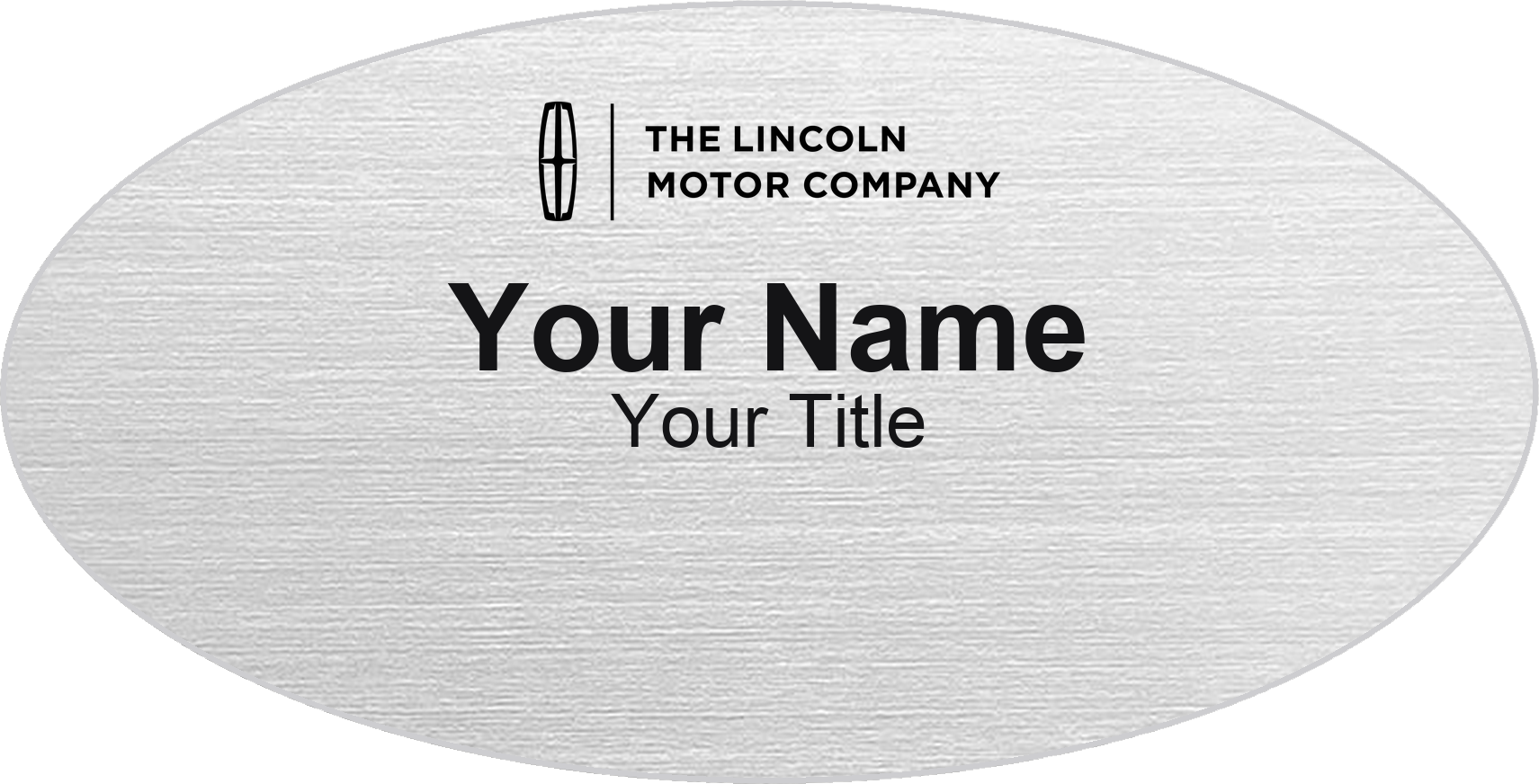 Lincoln dealership name badge Silver Metallic, No Border