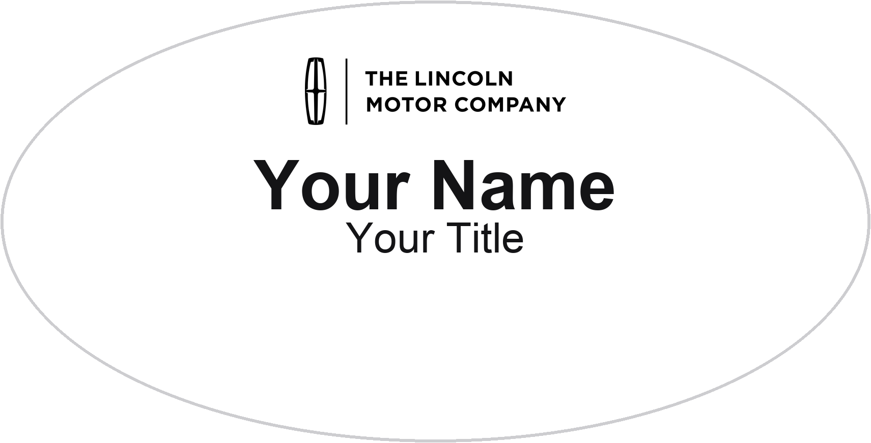 Lincoln dealership name badge White, No Border