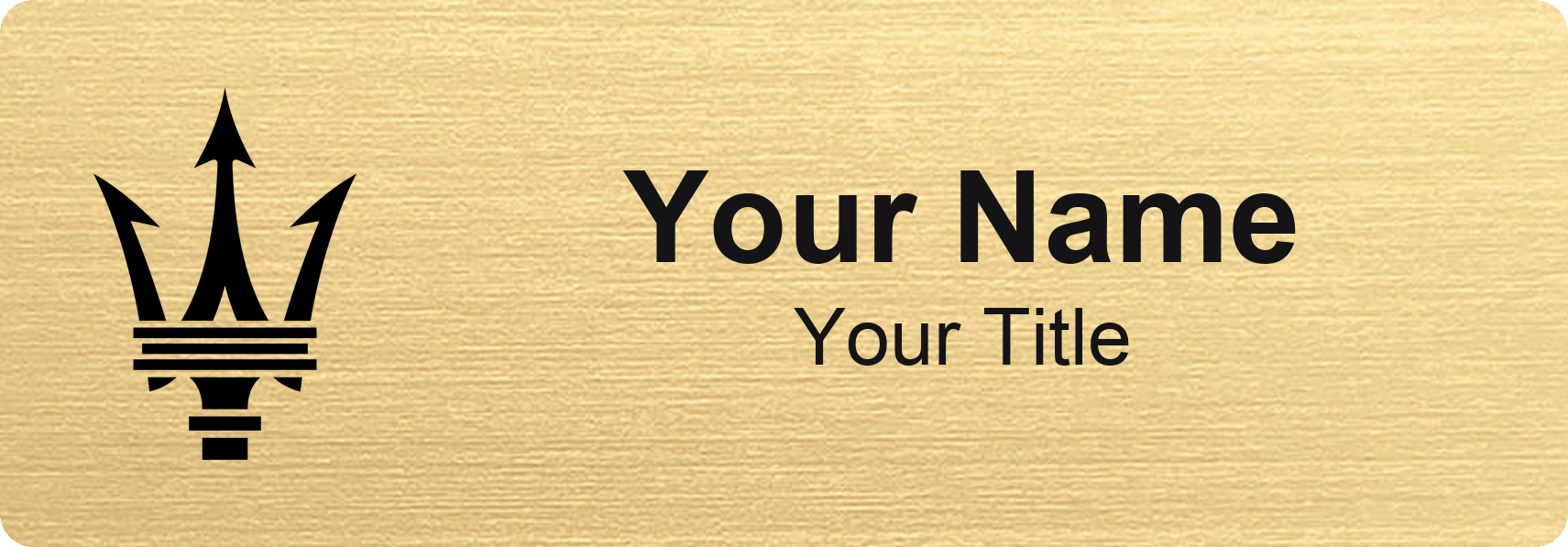 Maserati Badge, Gold Metallic, No Border