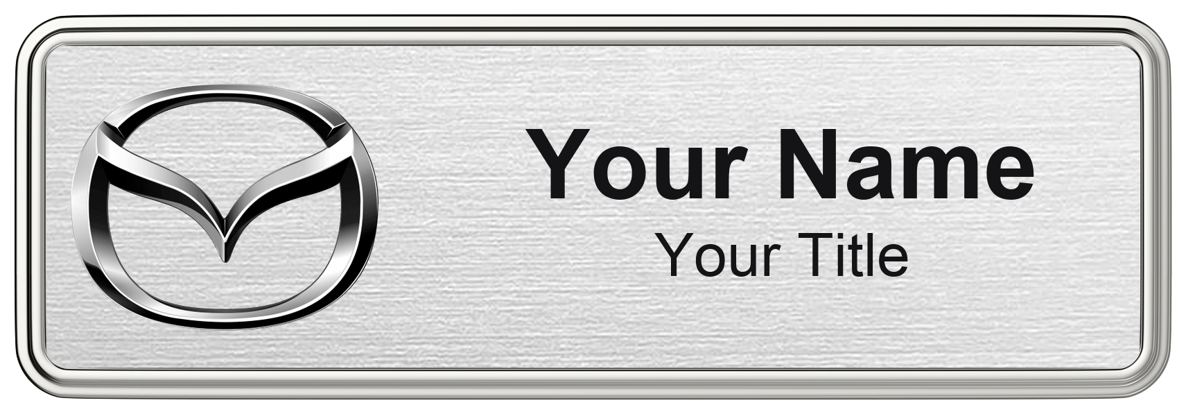 Mazda Badge, Silver Metallic, Silver Border