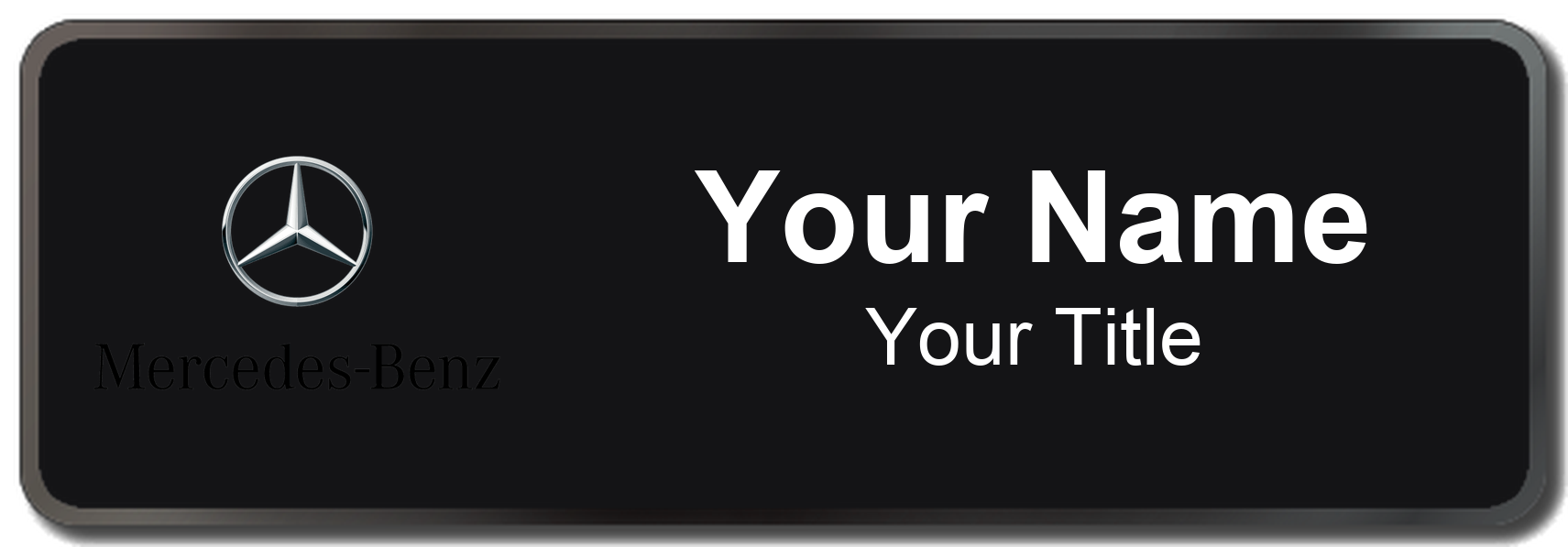 Mercedes-Benz Badge, Black, Black Border
