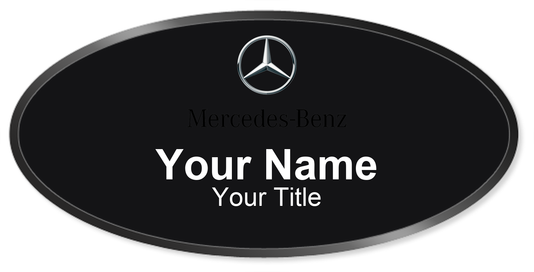 Mercedes-Benz dealership name badge Black, Black Border