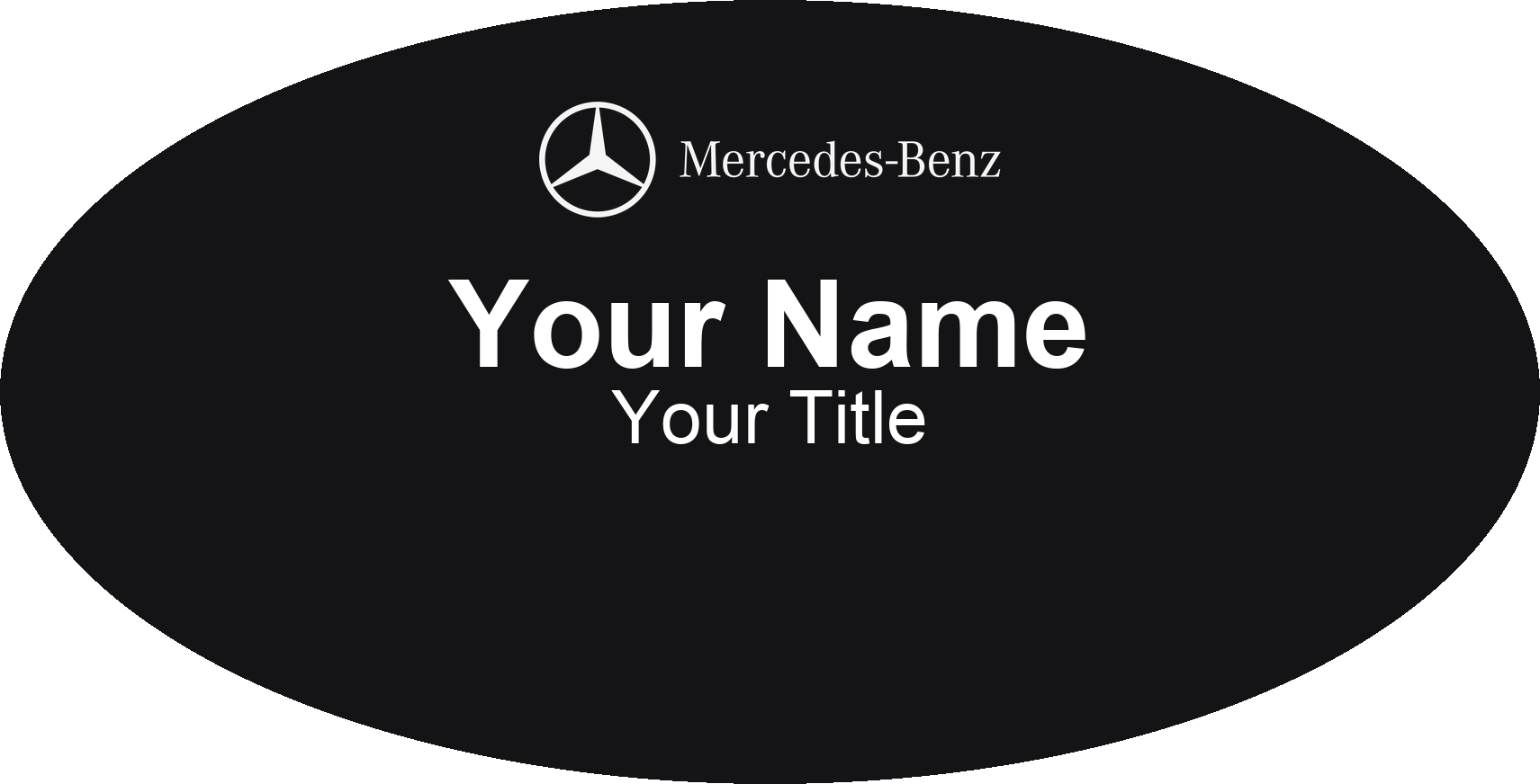 Mercedes-Benz dealership name badge Black, No Border