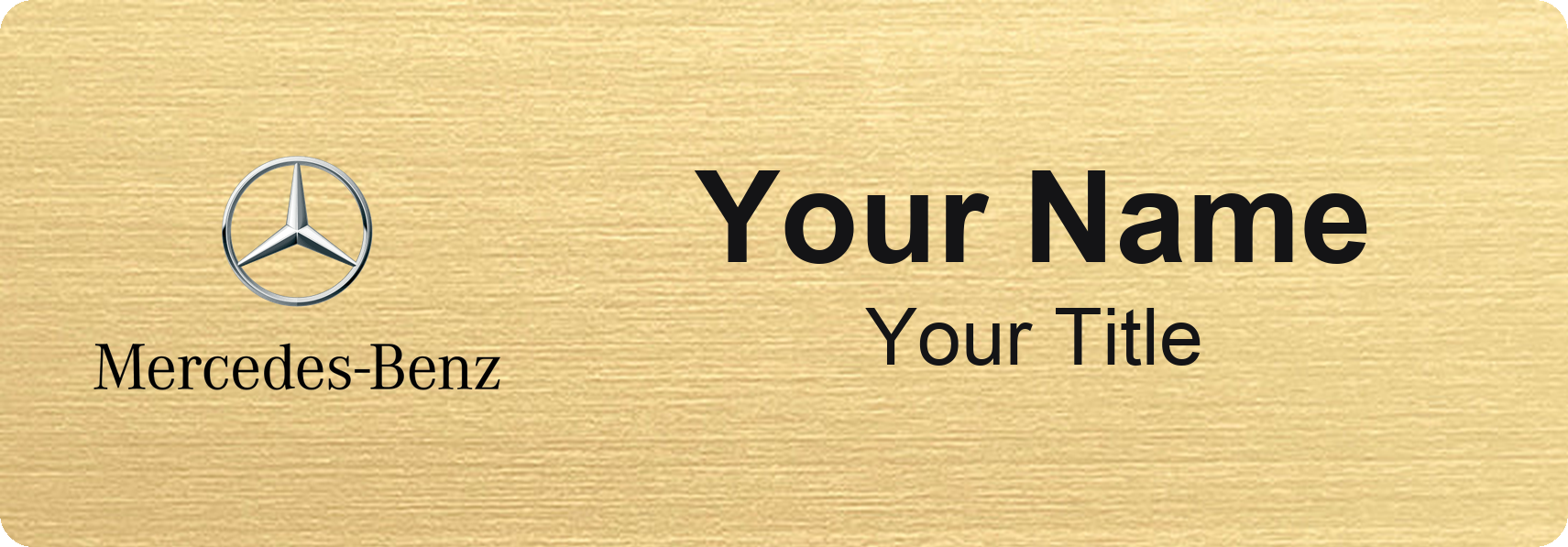 Mercedes-Benz Badge, Gold Metallic, No Border