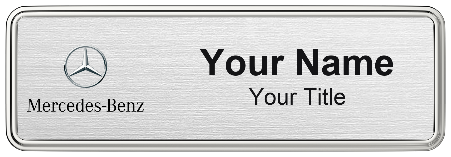Mercedes-Benz Badge, Silver Metallic, Silver Border