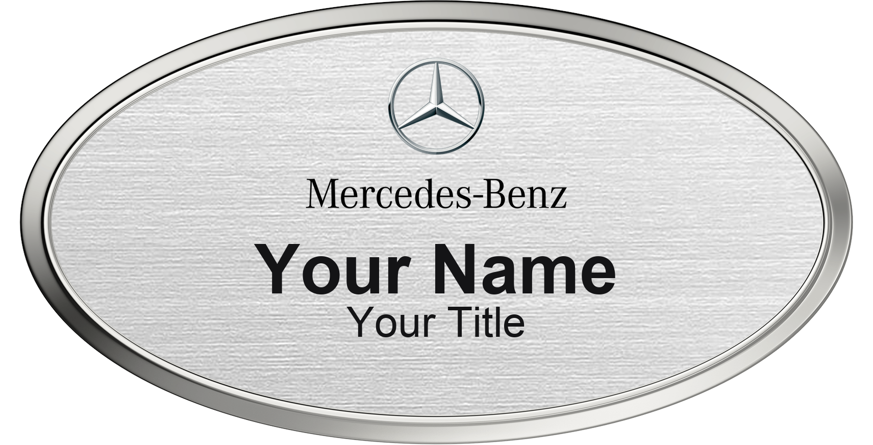 Mercedes-Benz dealership name badge Silver Metallic, Silver Border