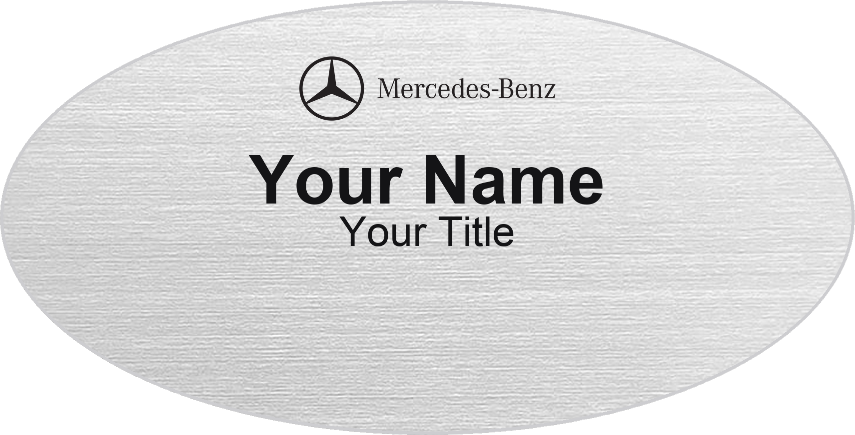 Mercedes-Benz dealership name badge Silver Metallic, No Border