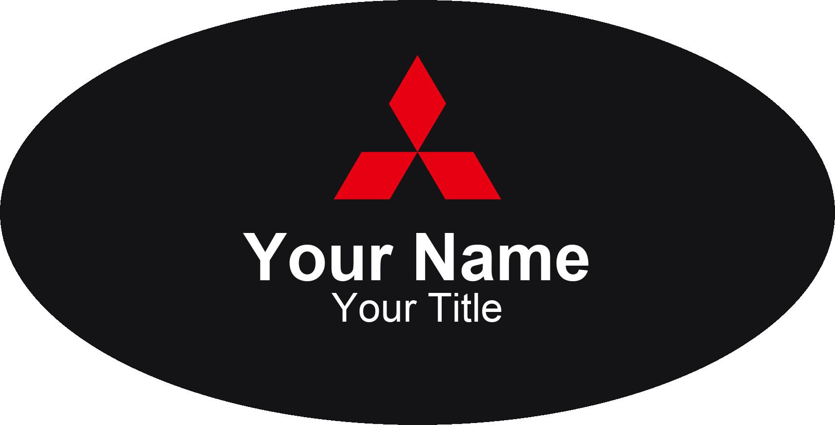 Mitsubishi dealership name badge Black, No Border