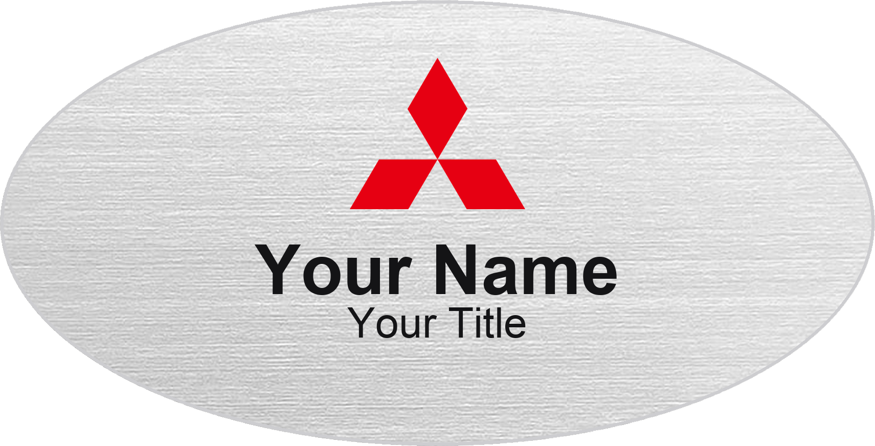Mitsubishi dealership name badge Silver Metallic, No Border