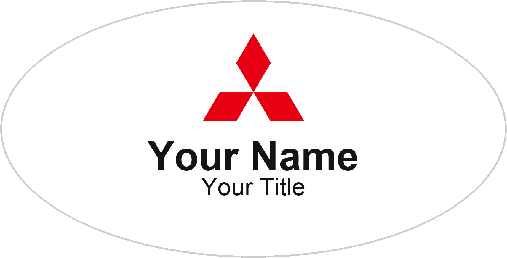 Mitsubishi dealership name badge White, No Border