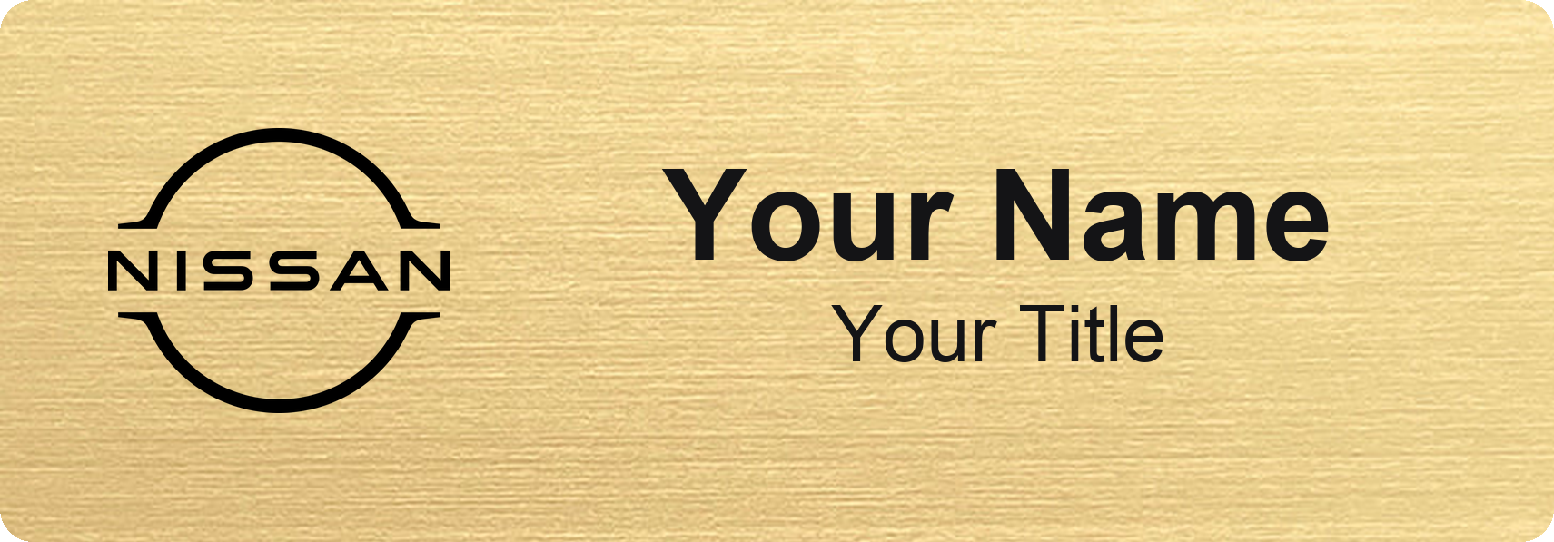 Nissan Badge, Gold Metallic, No Border