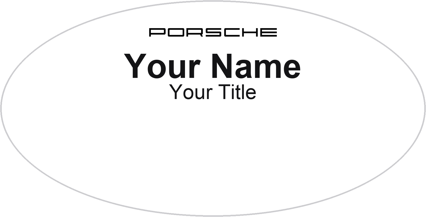 Porsche dealership name badge White, No Border