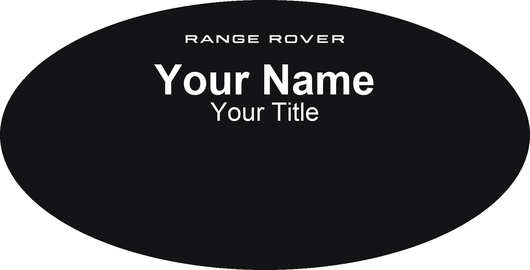 Range Rover dealership name badge Black, No Border