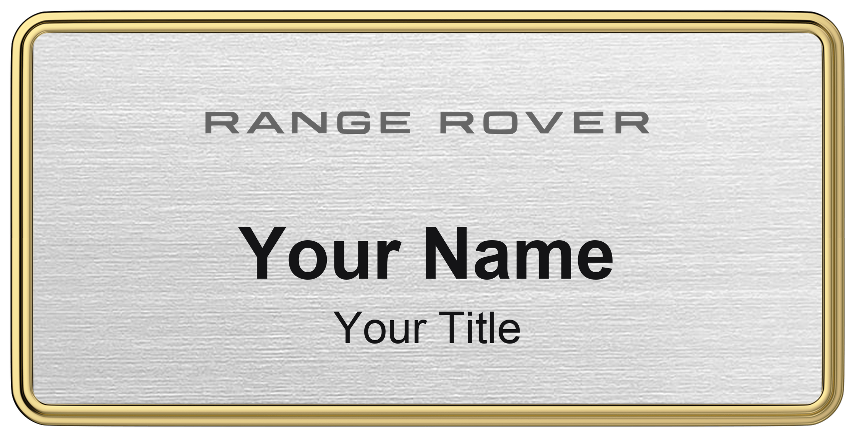 Range Rover Badge, Silver Metallic, Gold Border