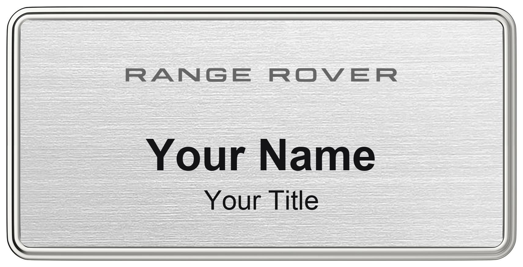 Range Rover Badge, Silver Metallic, Silver Border