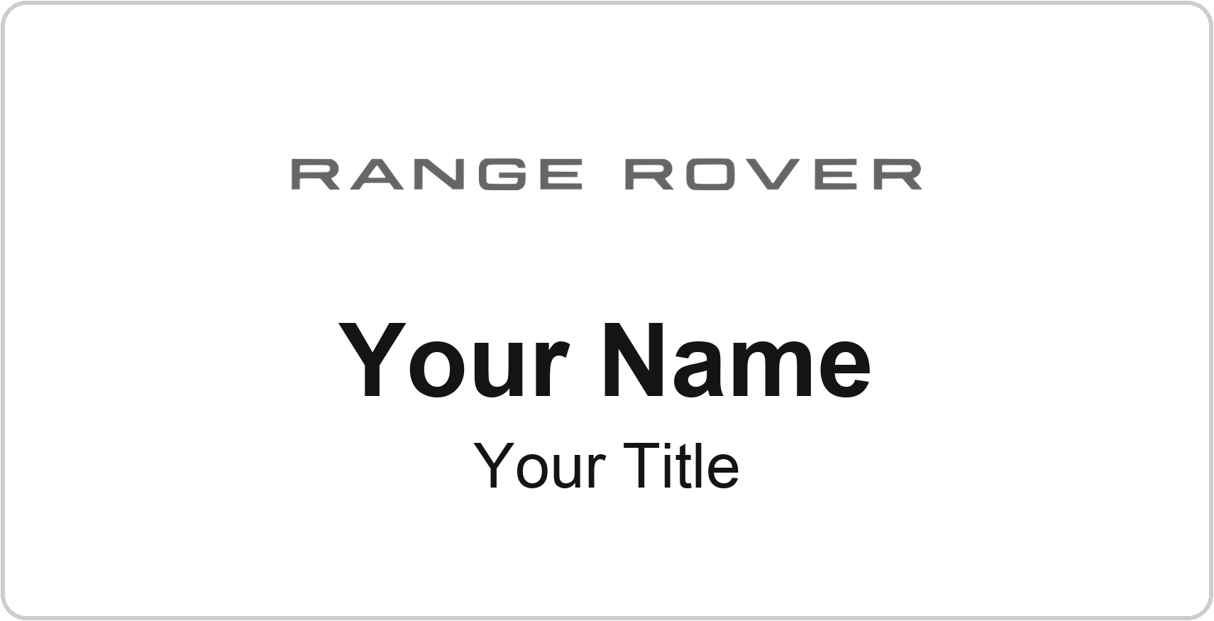 Range Rover Badge, White, No Border