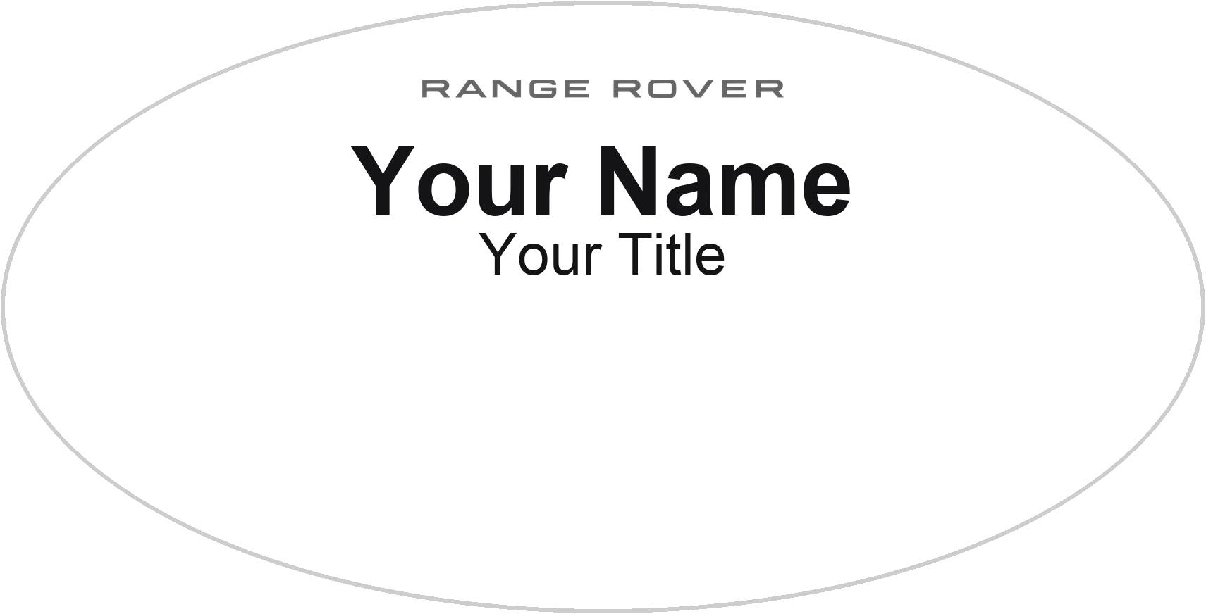Range Rover dealership name badge White, No Border