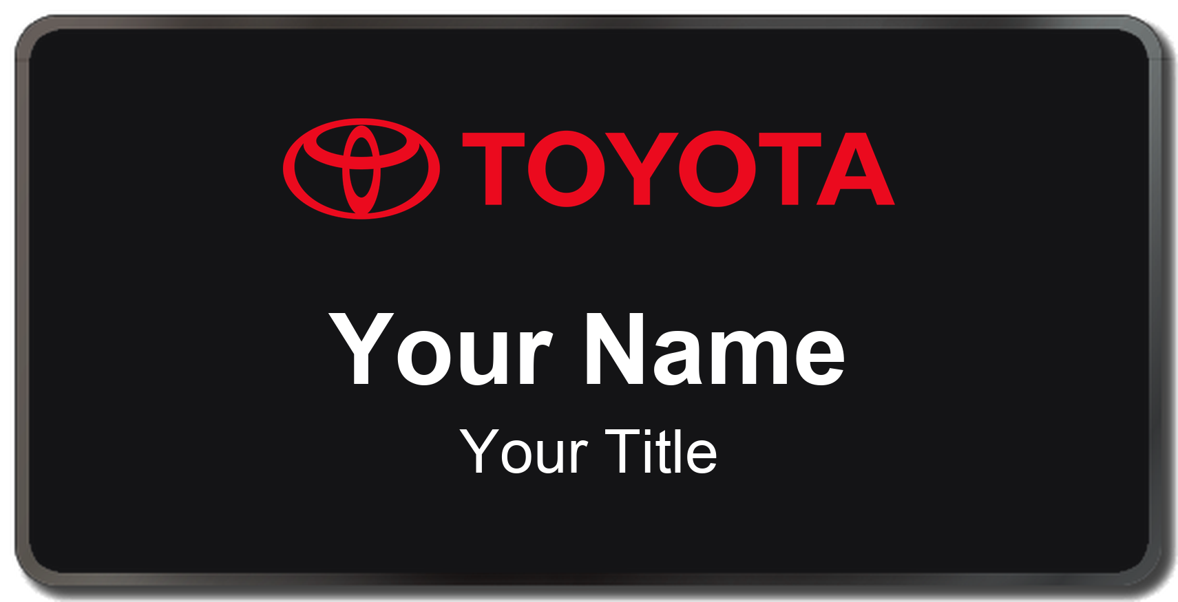 Toyota Badge, Black, Black Border