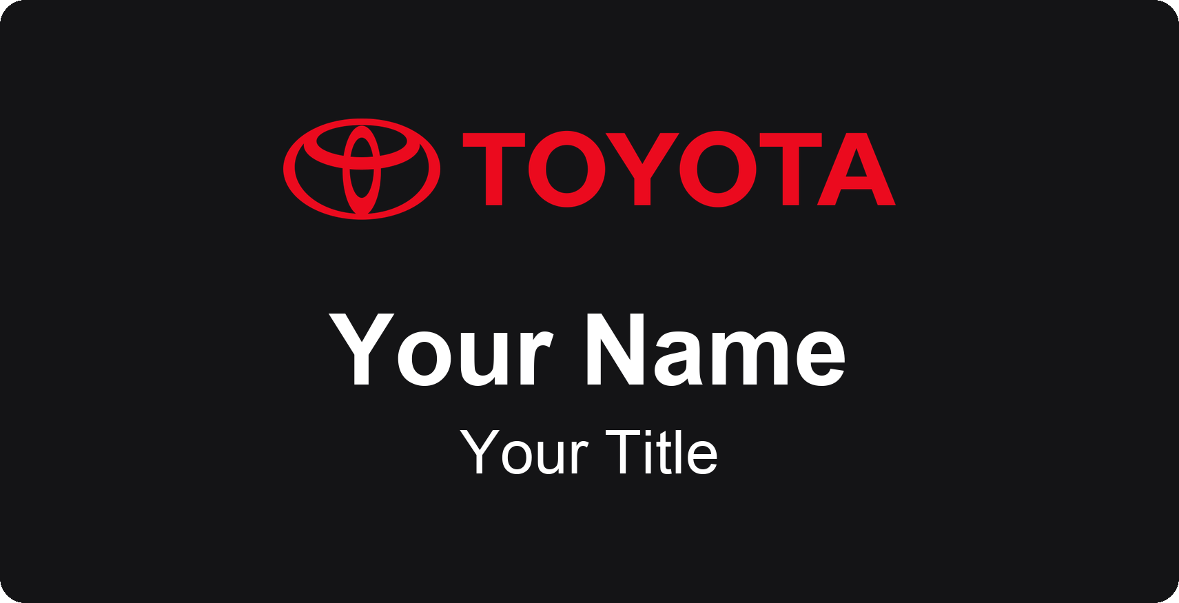 Toyota Badge, Black, No Border