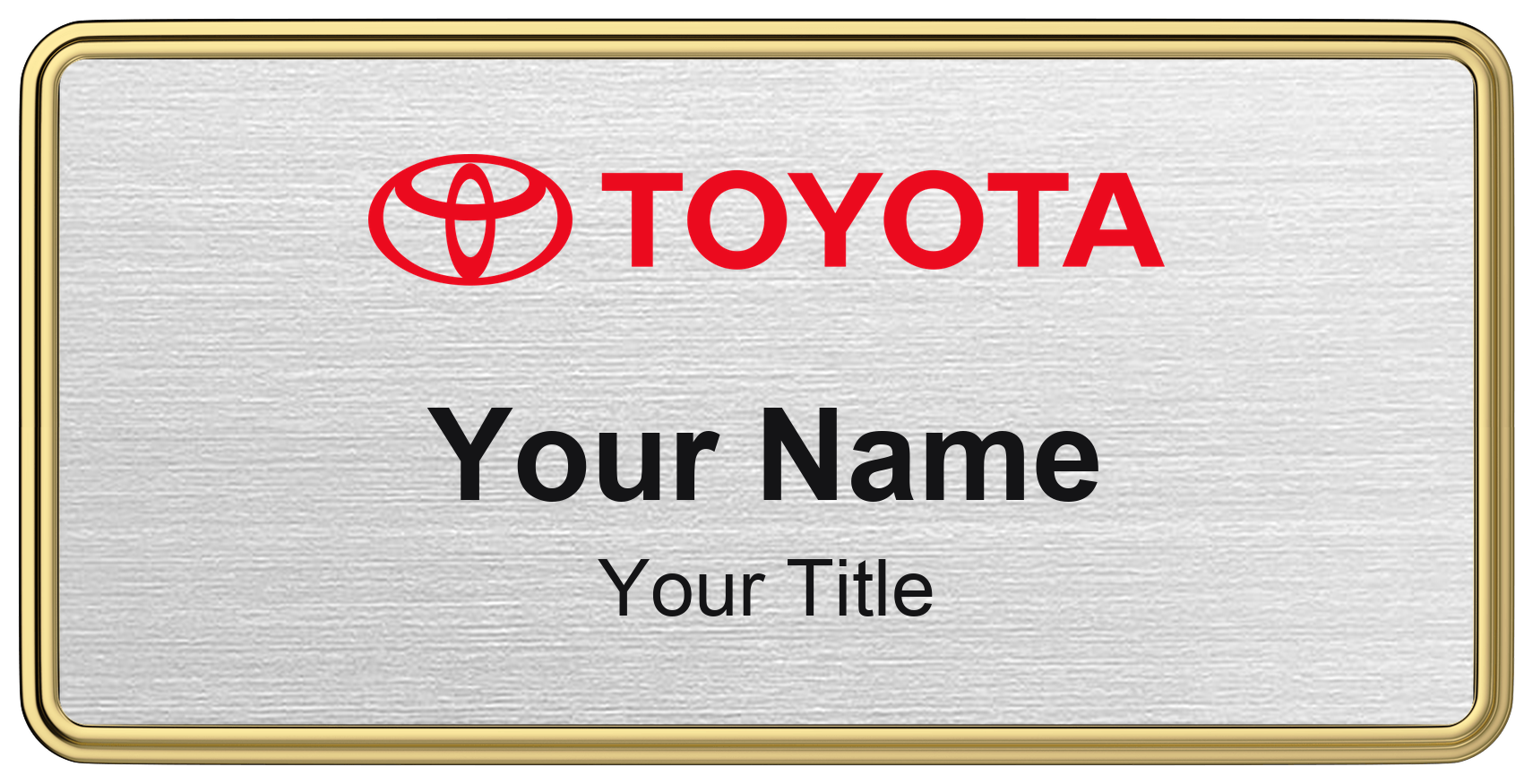 Toyota Badge, Silver Metallic, Gold Border
