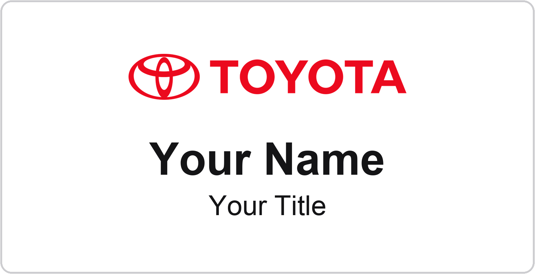 Toyota Badge, White, No Border