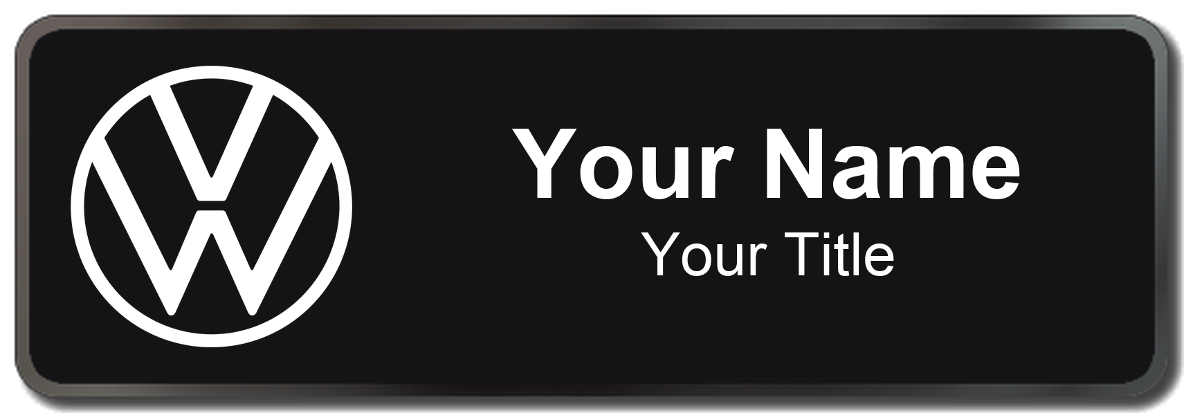 Volkswagen Badge, Black, Black Border