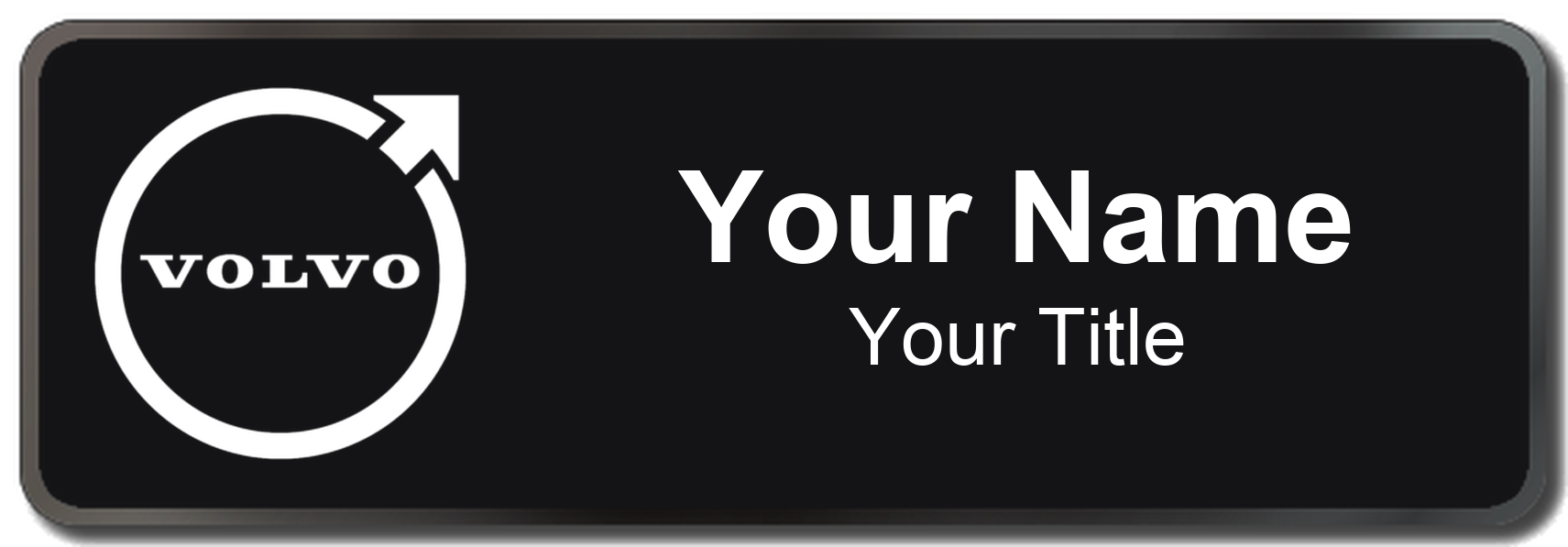 Volvo Badge, Black, Black Border