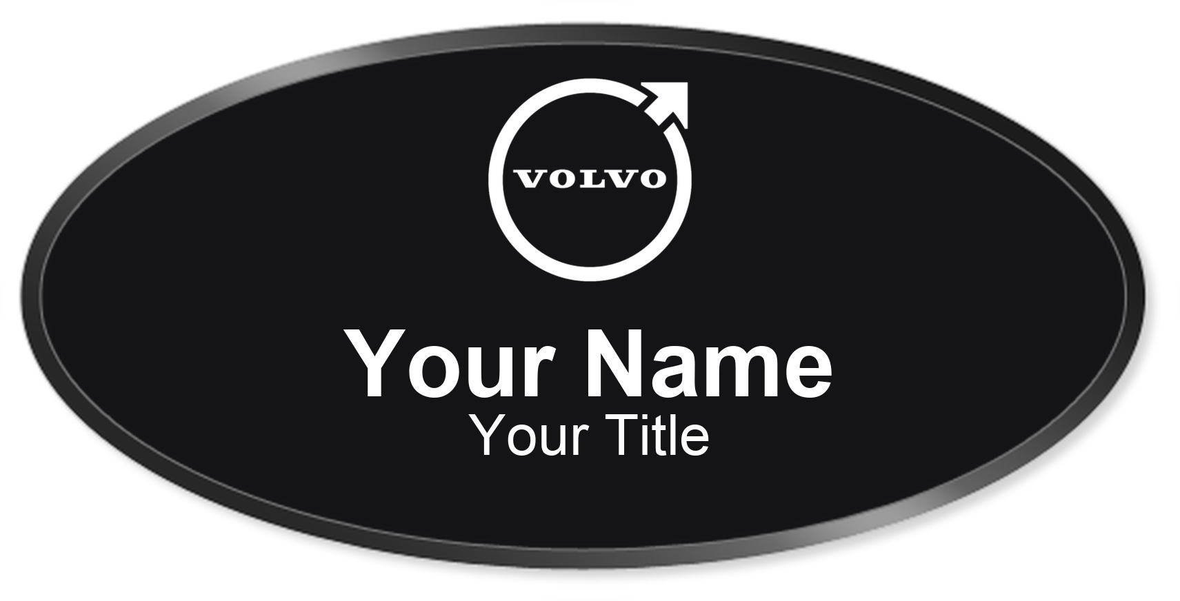 Volvo dealership name badge Black, Black Border