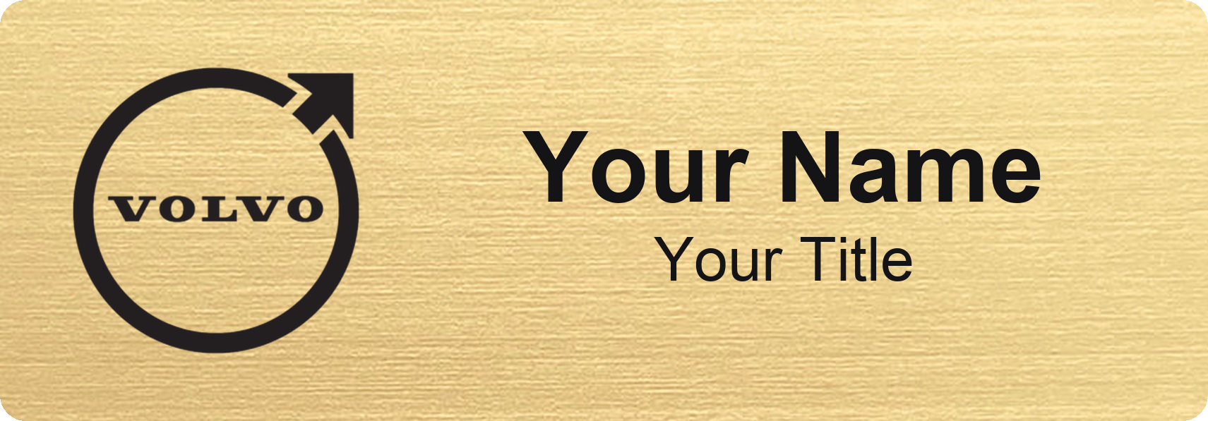 Volvo Badge, Gold Metallic, No Border