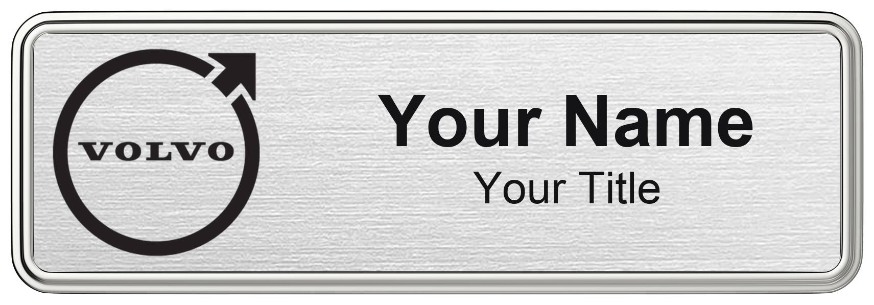 Volvo Badge, Silver Metallic, Silver Border